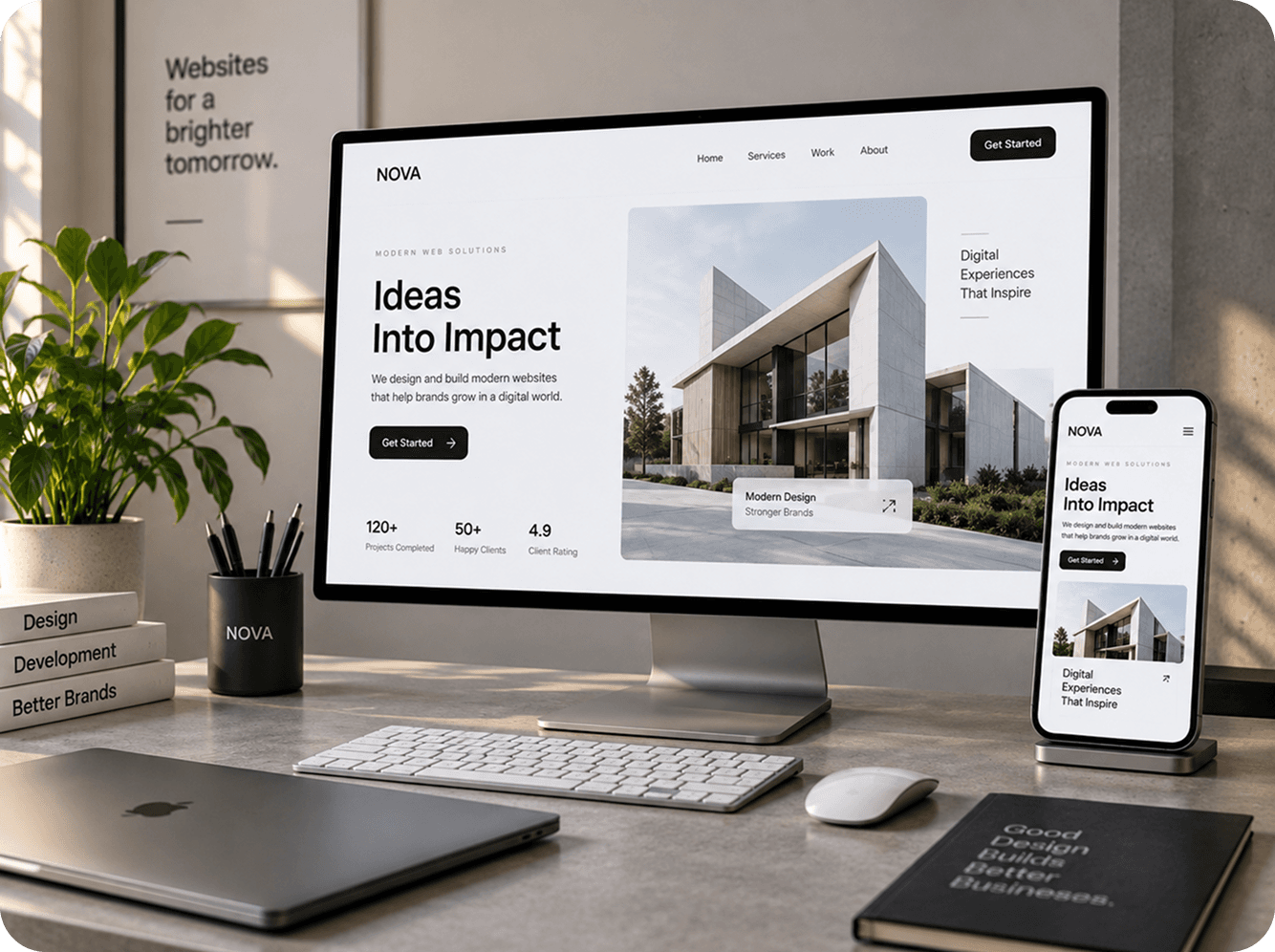 Final 3D product renders used across a website and a social campaign